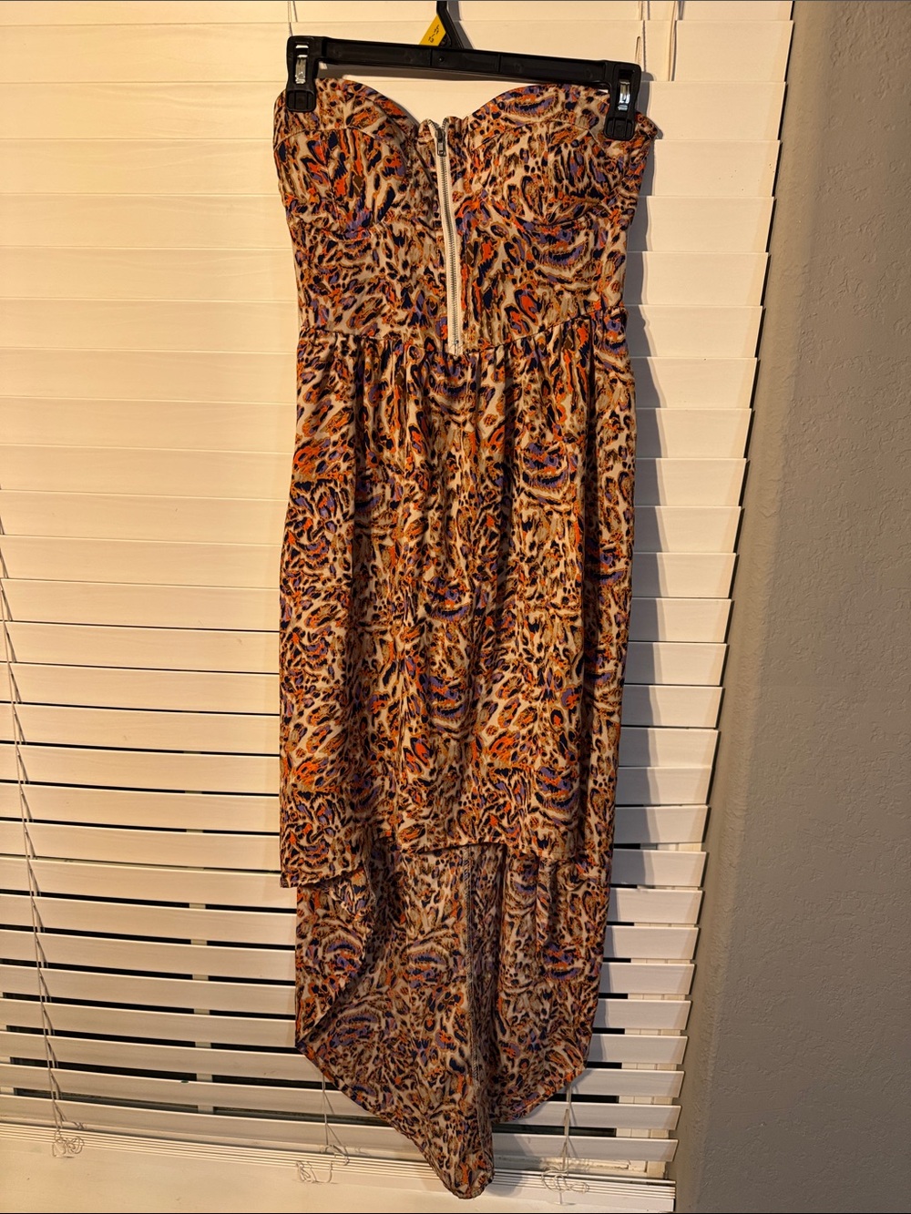 New Look Multicolor Animal-Print Strapless High-Low Dress